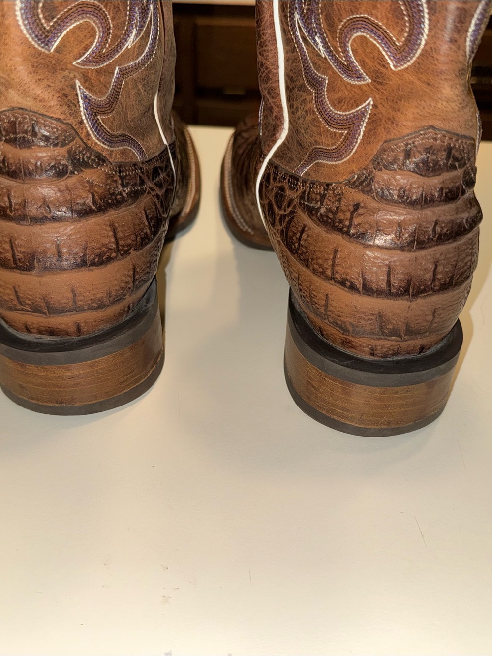 Cavender’s Western Cowboy Boots with Embossed Crocodile Print/ Size 10.5 - Picture 5 of 7